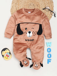 Moms Love Infant Boys Embroidered Pure Cotton Sleepsuit