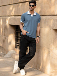 Powerlook Men Solid Polo Collar T-shirt