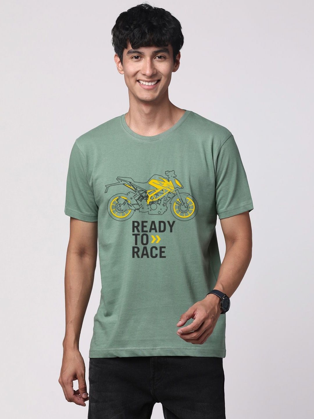 ADRO Men Graphic Printed Round Neck Cotton T-shirt