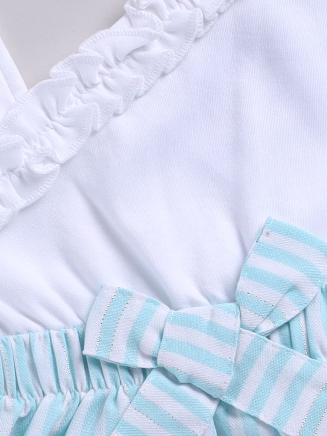 Moms Love Infant Girls Striped Pure Cotton Dress with Bow Detail