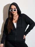 SASSAFRAS Curve Women Solid Hooded Sweatshirt
