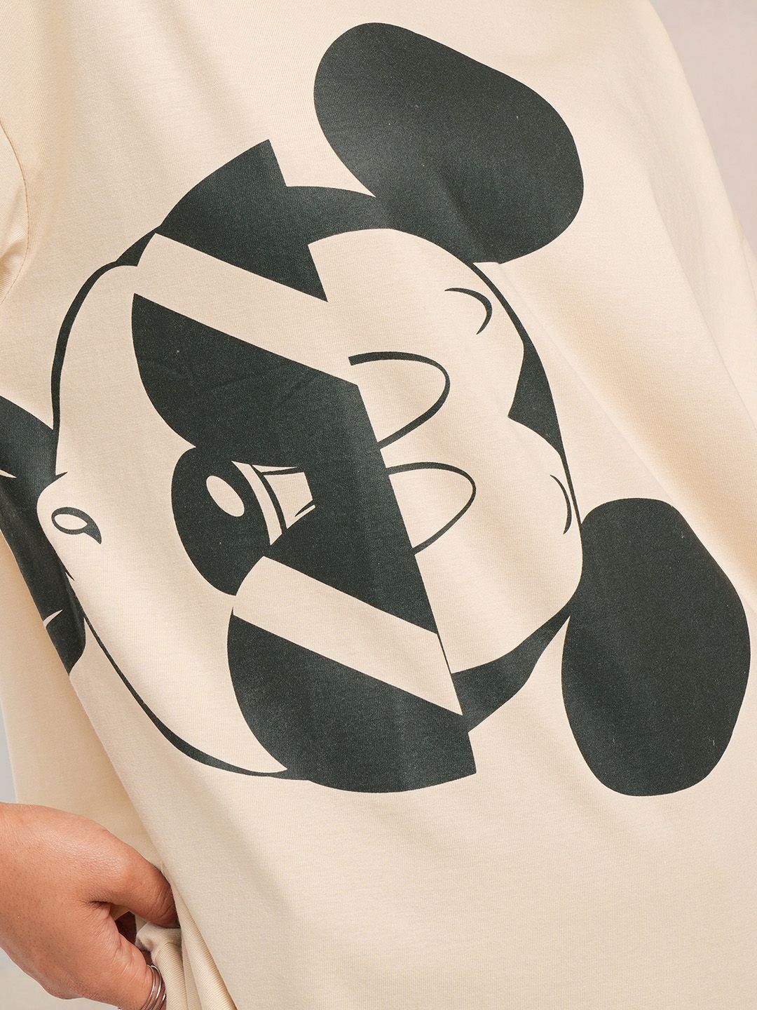 Tokyo Talkies Women Mickey Mouse Printed Oversized Tshirt