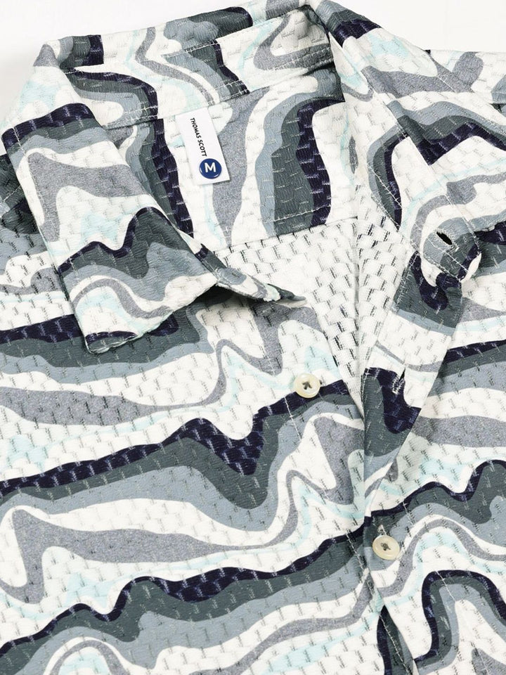 Thomas Scott Men Premium Slim Fit Opaque Printed Casual Shirt