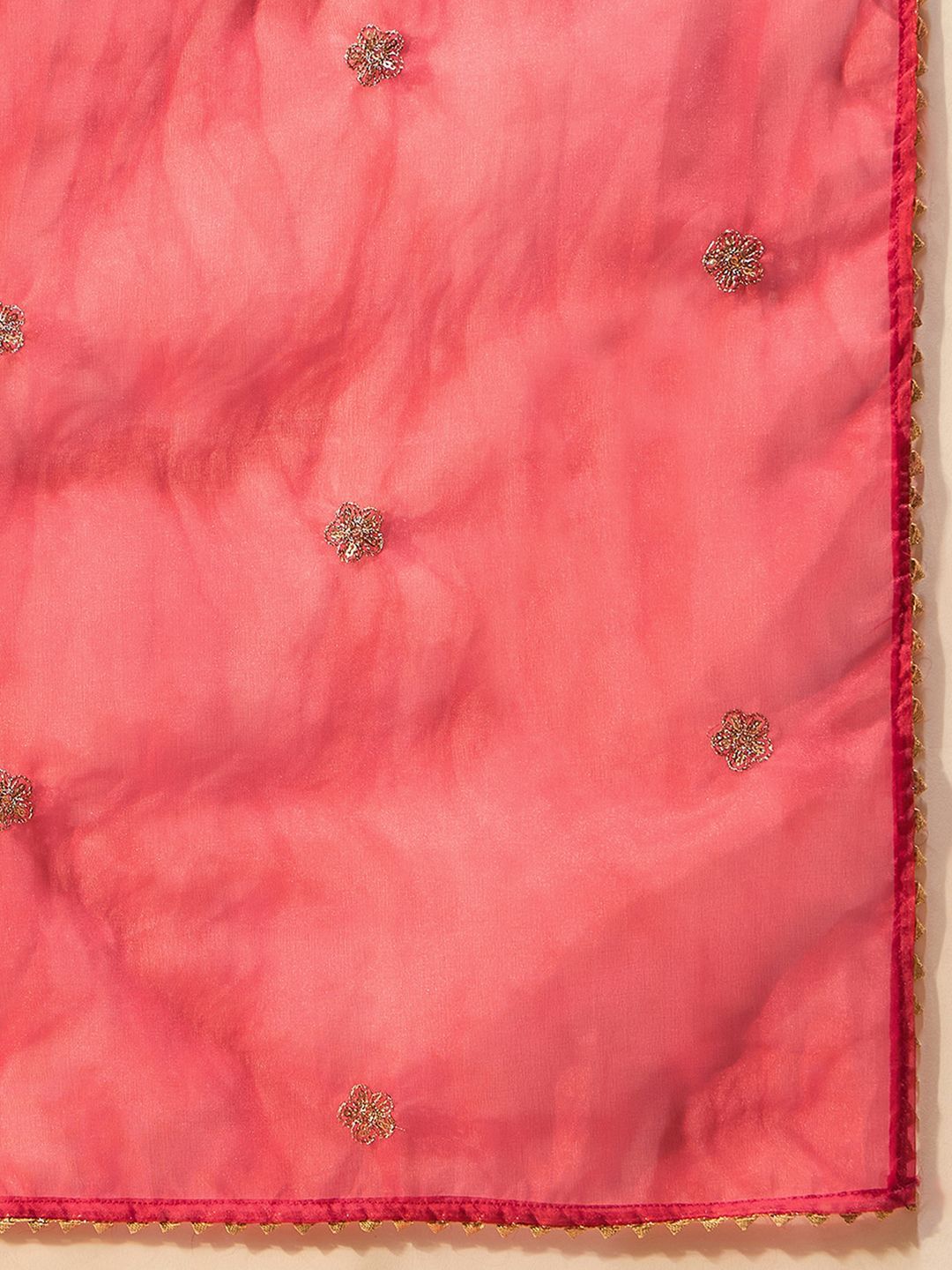 Indo Era Leheriya Embroidered Thread Work Chanderi Silk Kurta With Trousers & Dupatta