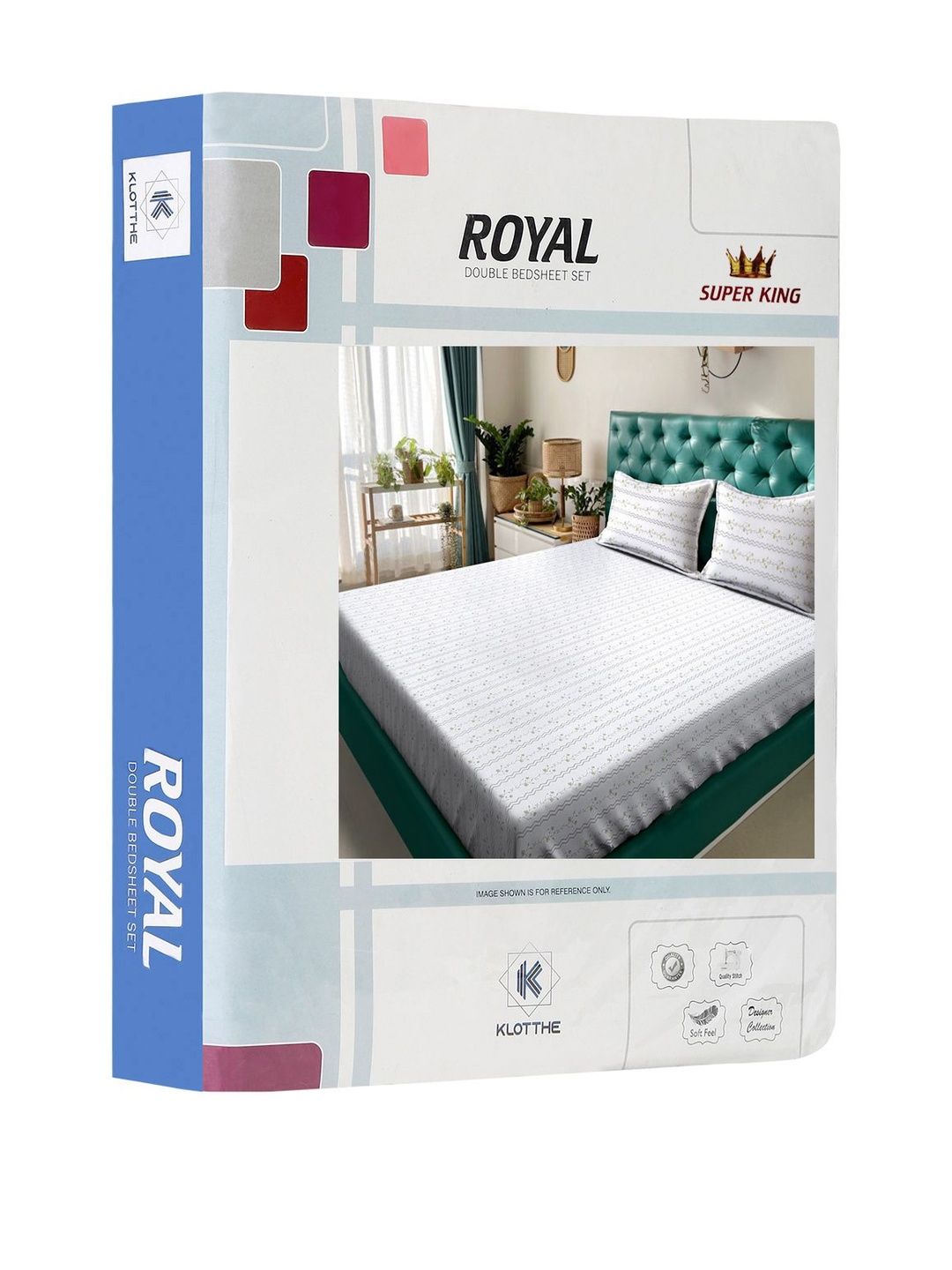 KLOTTHE White Floral 400 TC Cadar dengan 2 Sarung Bantal