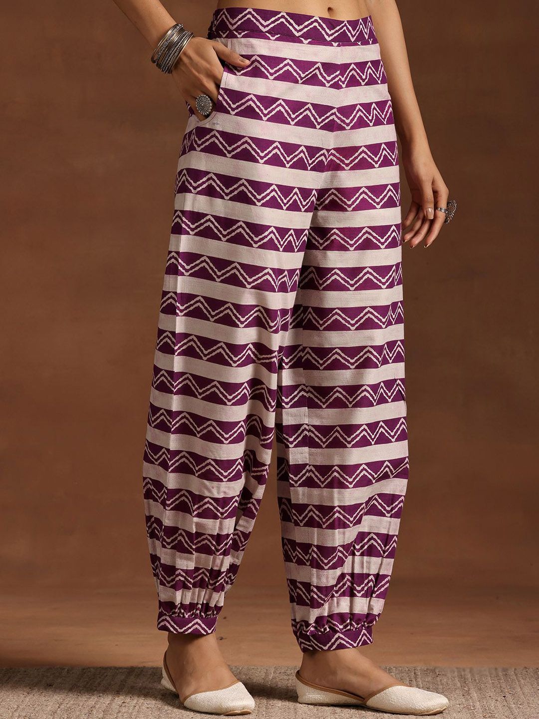 Libas Women Floral Printed Regular Pure Cotton Kurta with Salwar