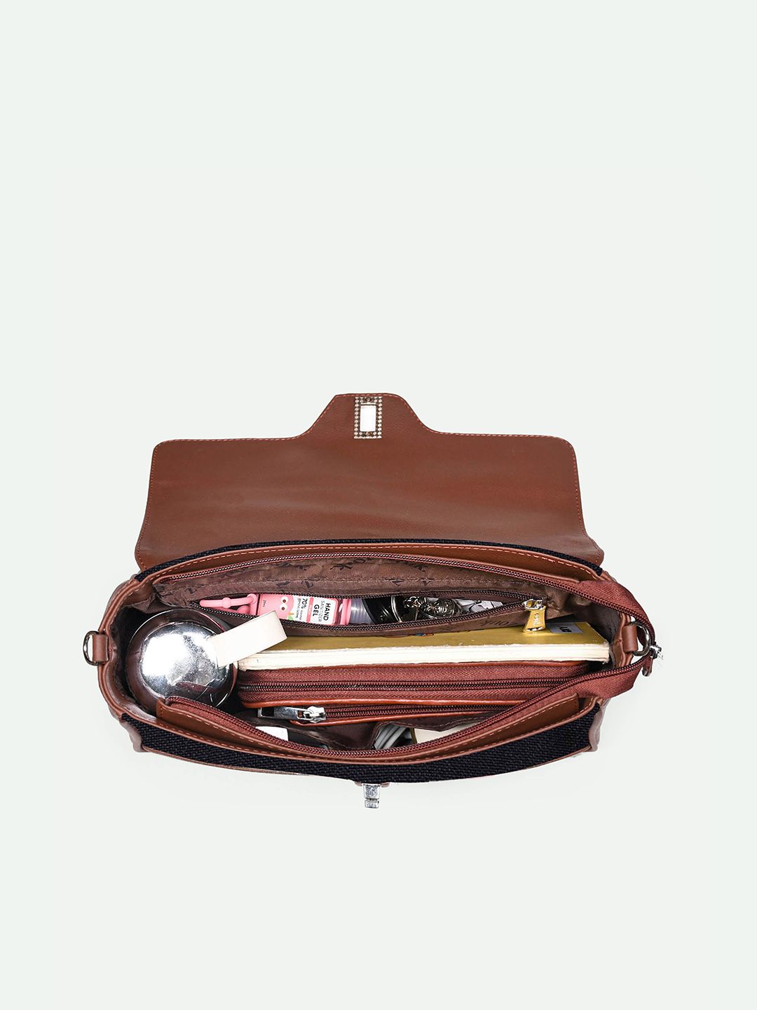 ZOUK Floral Printed Structured Satchel