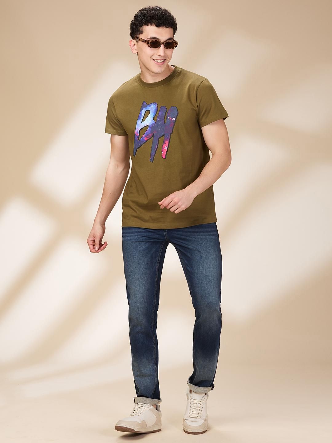 Being Human Men Typography Printed Round Neck Cotton T-shirt