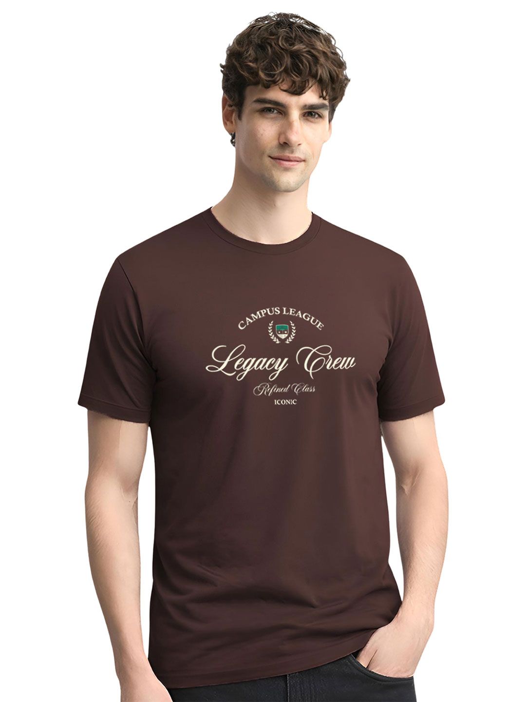 ADRO Typography Printed Round Neck Lengan Pendek Regular Fit Pure Cotton T-shirt