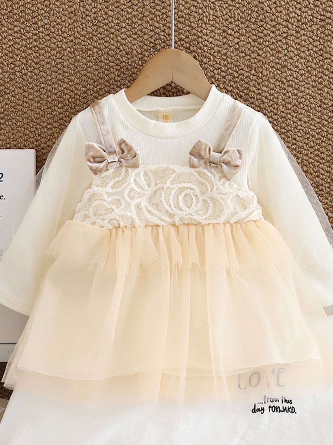 YK Girls Embellished Fit & Flare Dress