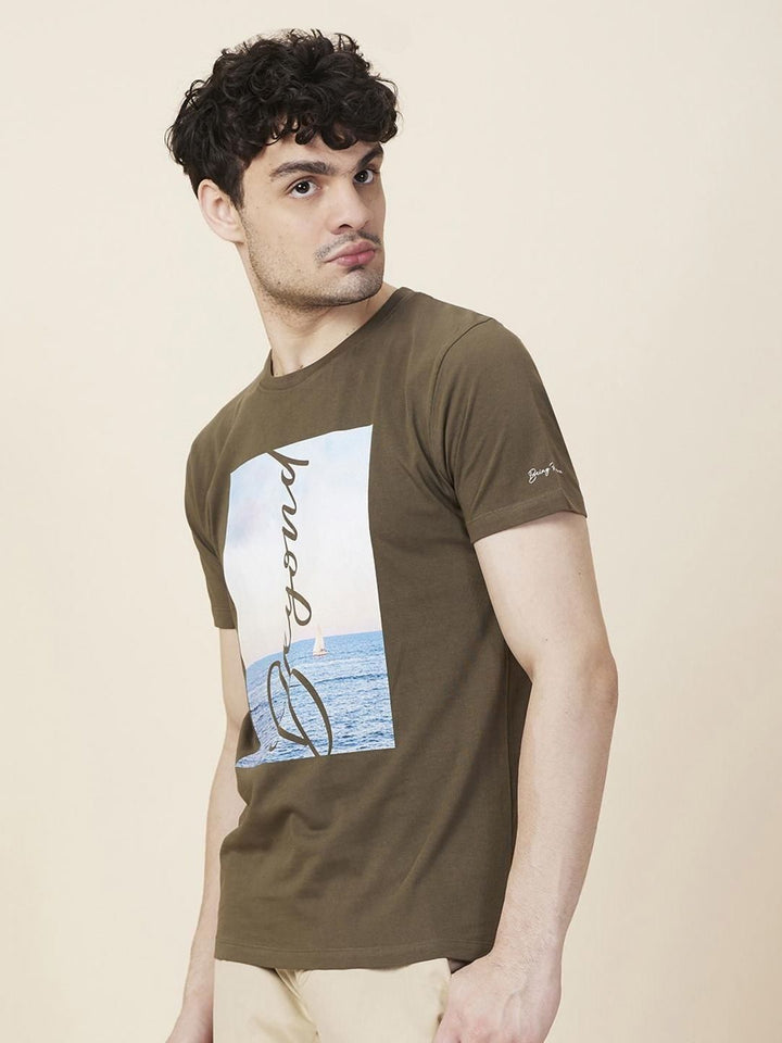 Being Human Men Graphic Printed Round Neck Cotton Slim Fit T-shirt