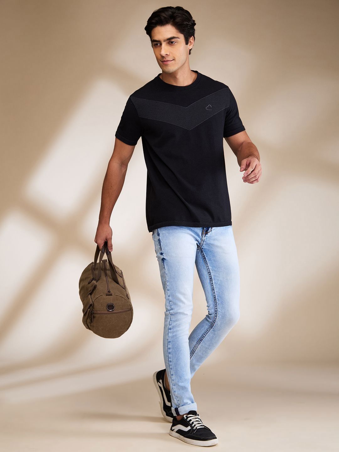 Being Human Men Solid Round Neck Cotton T-shirt