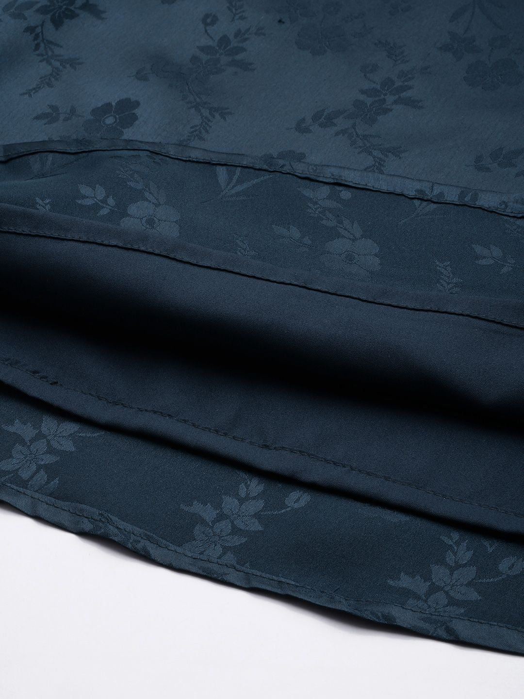 all about you Floral Self Designed High Neck Puff Sleeve Regular Top