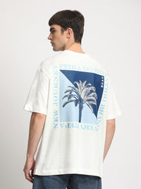THE BEAR HOUSE Graphic Printed Round neck Loose Fit Cotton T-shirt