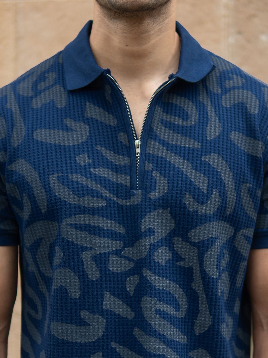 Powerlook SS25 Abstract Printed Polo Collar T-Shirt