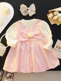YK Girls Pack of 2 Self Design Pinafore Dress