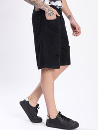 Bene Kleed Men Relax Fit Distressed Denim Shorts