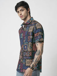 VASTRADO Men Classic Ethnic Motifs Printed Slim Fit Casual Shirt