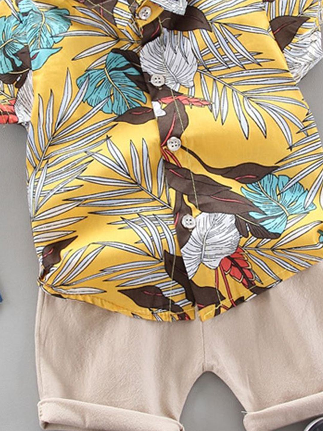 YK Boys Printed Shirt With Shorts Clothing Set