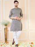 See Designs Ethnic Motifs Woven Design Long Sleeves Regular Straight Kurta & Pyjama