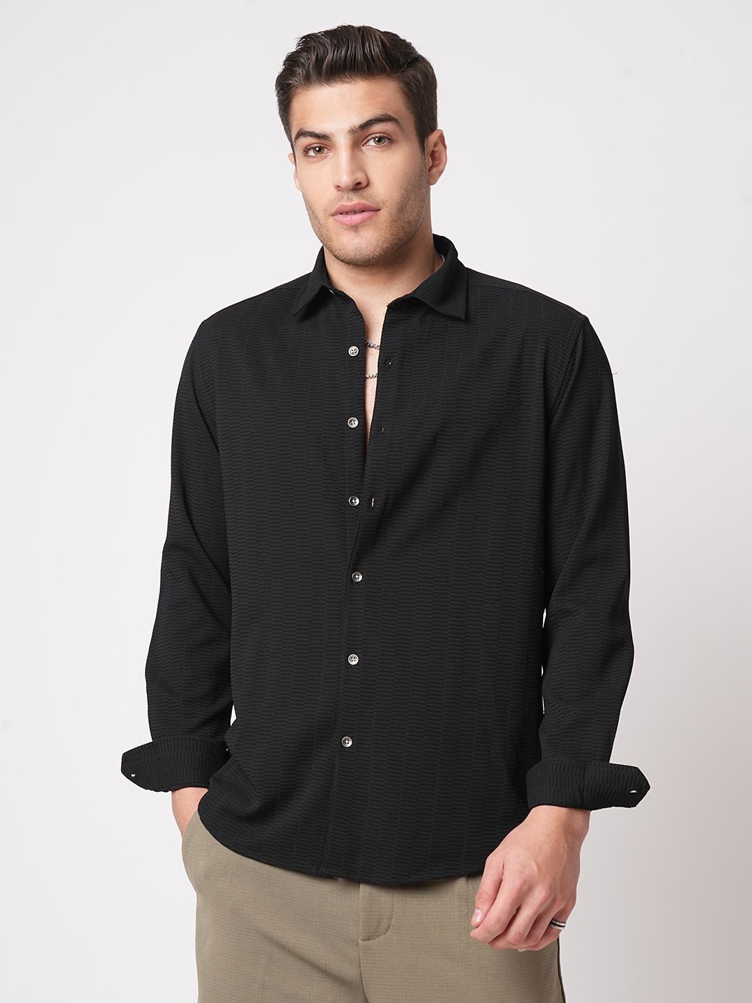 VASTRADO Men Classic Slim Fit Opaque Casual Shirt