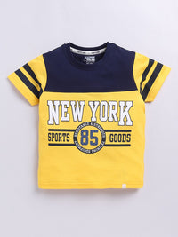 Happy Faces Kids Boys Typography Printed Pure Cotton T-Shirt