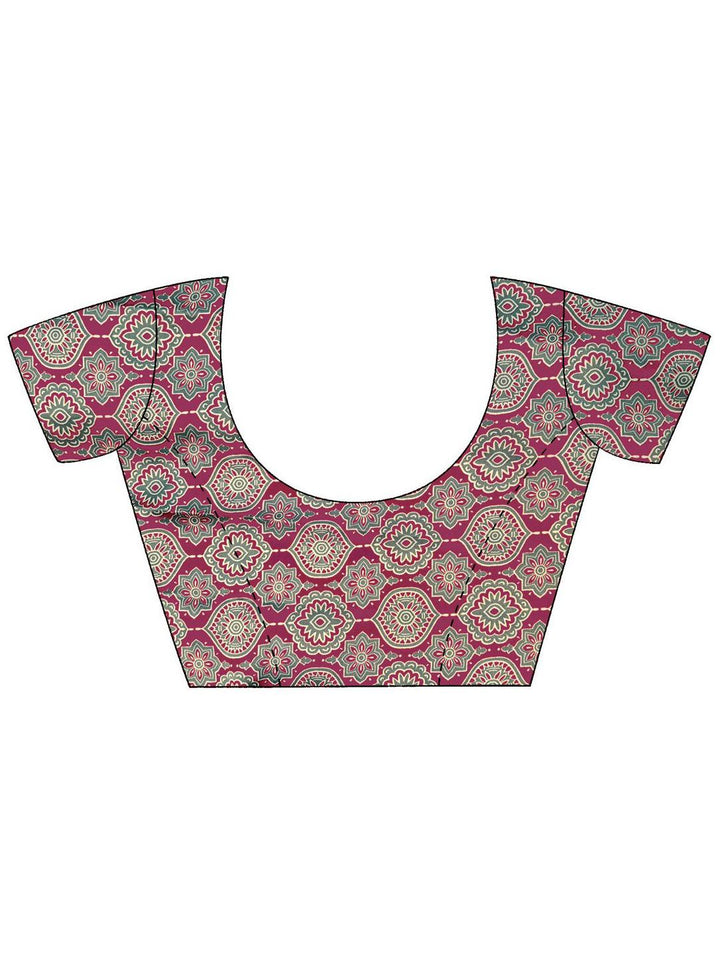 Saree mall Ethnic Motifs Poly Crepe Block Print Sarees