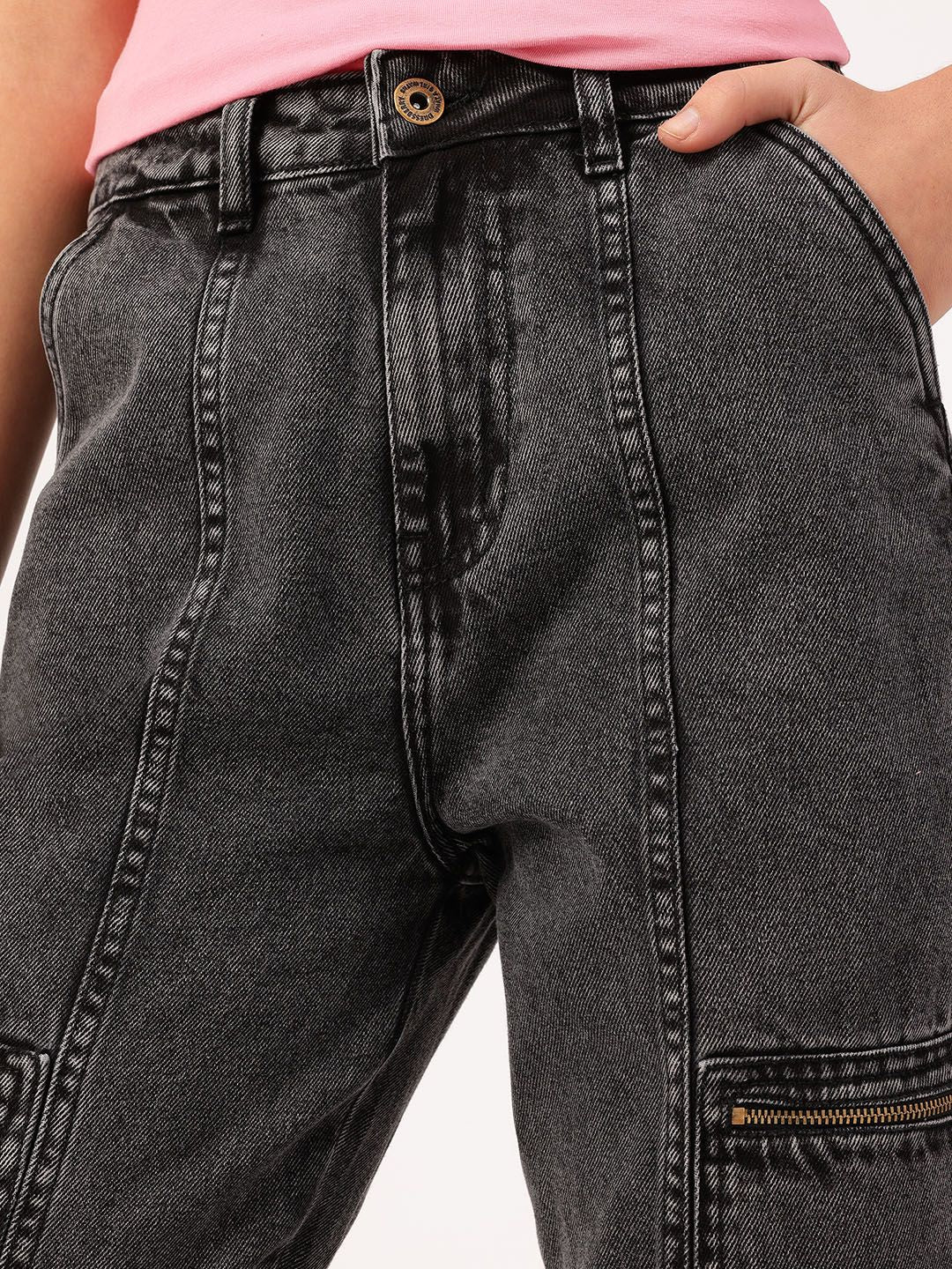 DressBerry Comfy Chic Straight Fit Pocket Detailed High-Waist Coloured Jeans