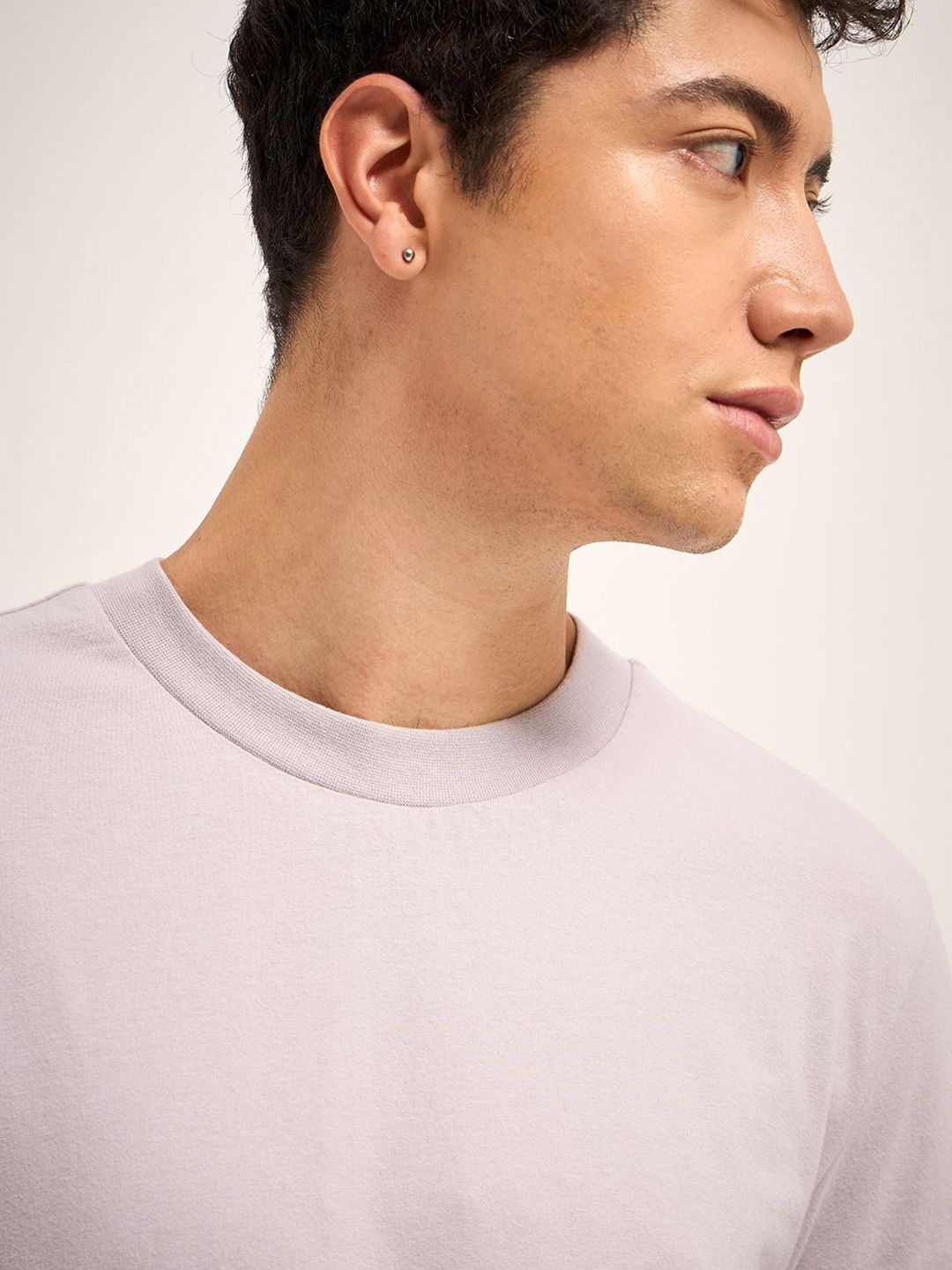 THE BEAR HOUSE Men Solid Round Neck  Pure Cotton T-shirt