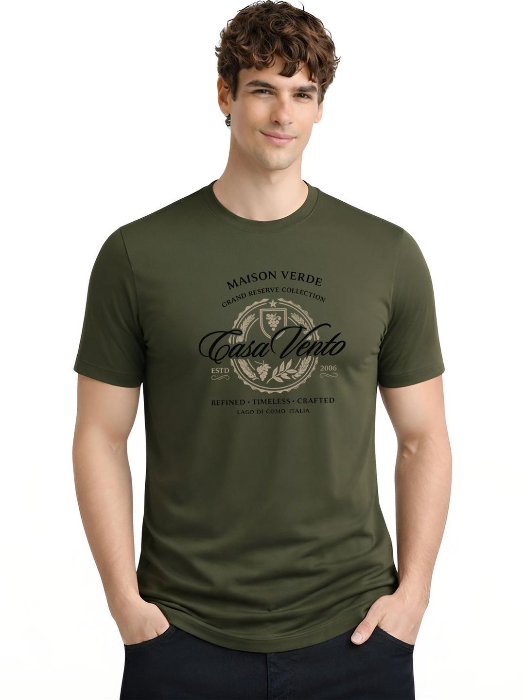 ADRO Men Brand Logo Printed T-shirt