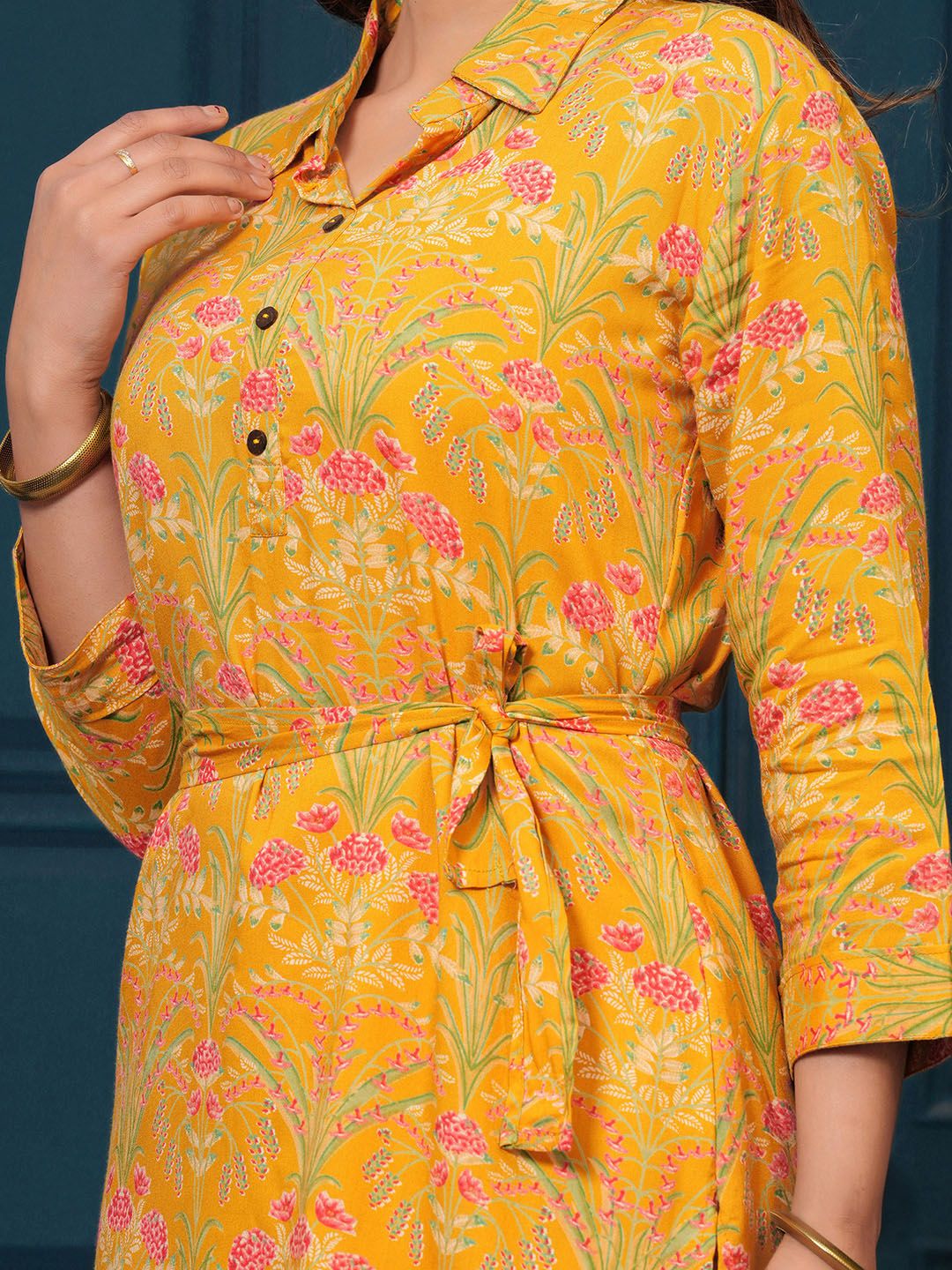 Indo Era Printed Tunic With Trousers Co-Ords