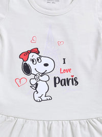 Happy Faces Kids Girls Snoopy Printed Pure Cotton A-Line Dress
