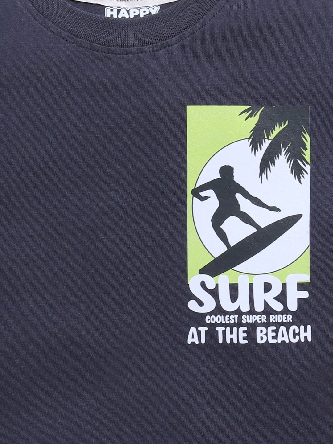 Happy Faces Boys Pure Cotton Typography & Graphic Printed T-shirt