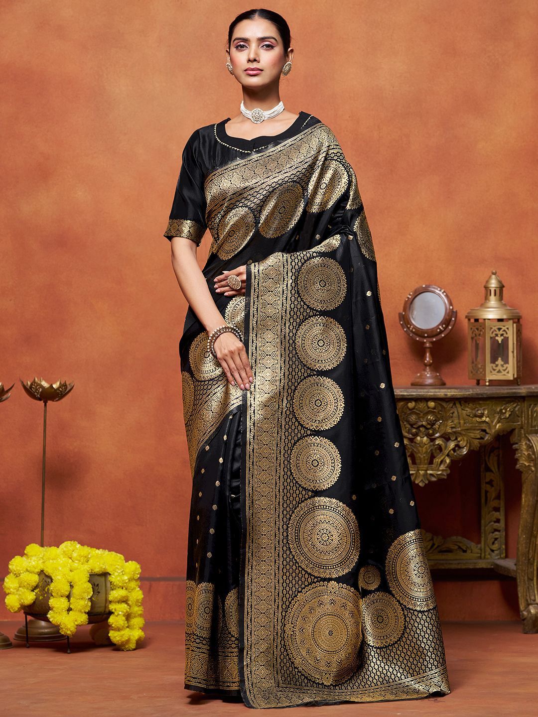 KALINI Woven Design Zari Banarasi Saree