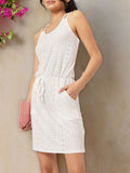 DressBerry Cinched Waist Schiffli A-Line Dress