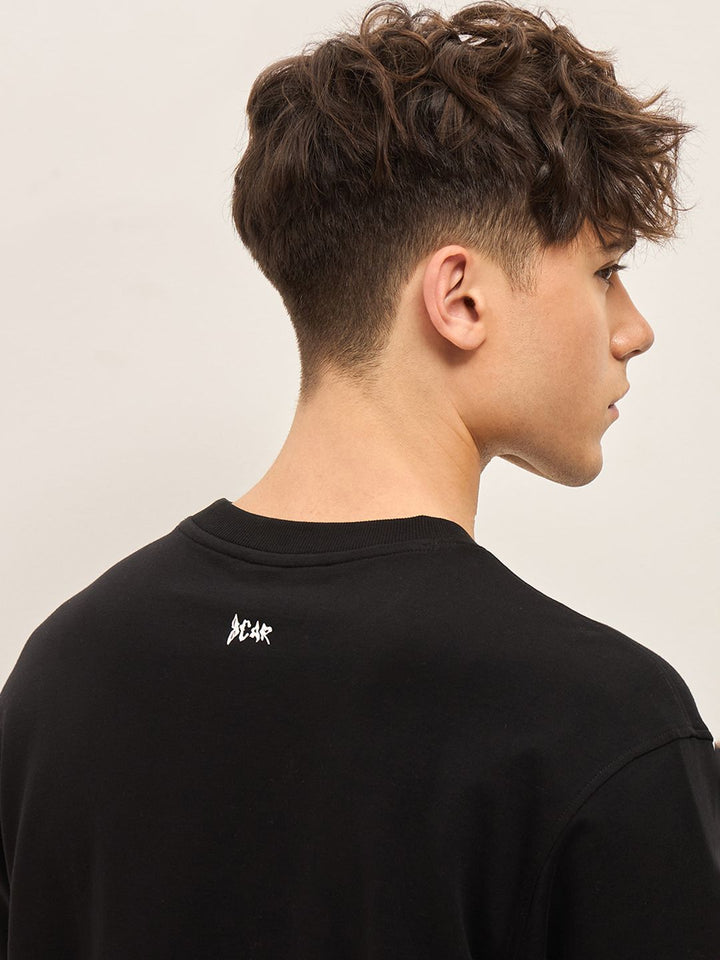 THE BEAR HOUSE Abstract Printed Drop Shoulder Sleeves Cotton Oversized T-Shirt