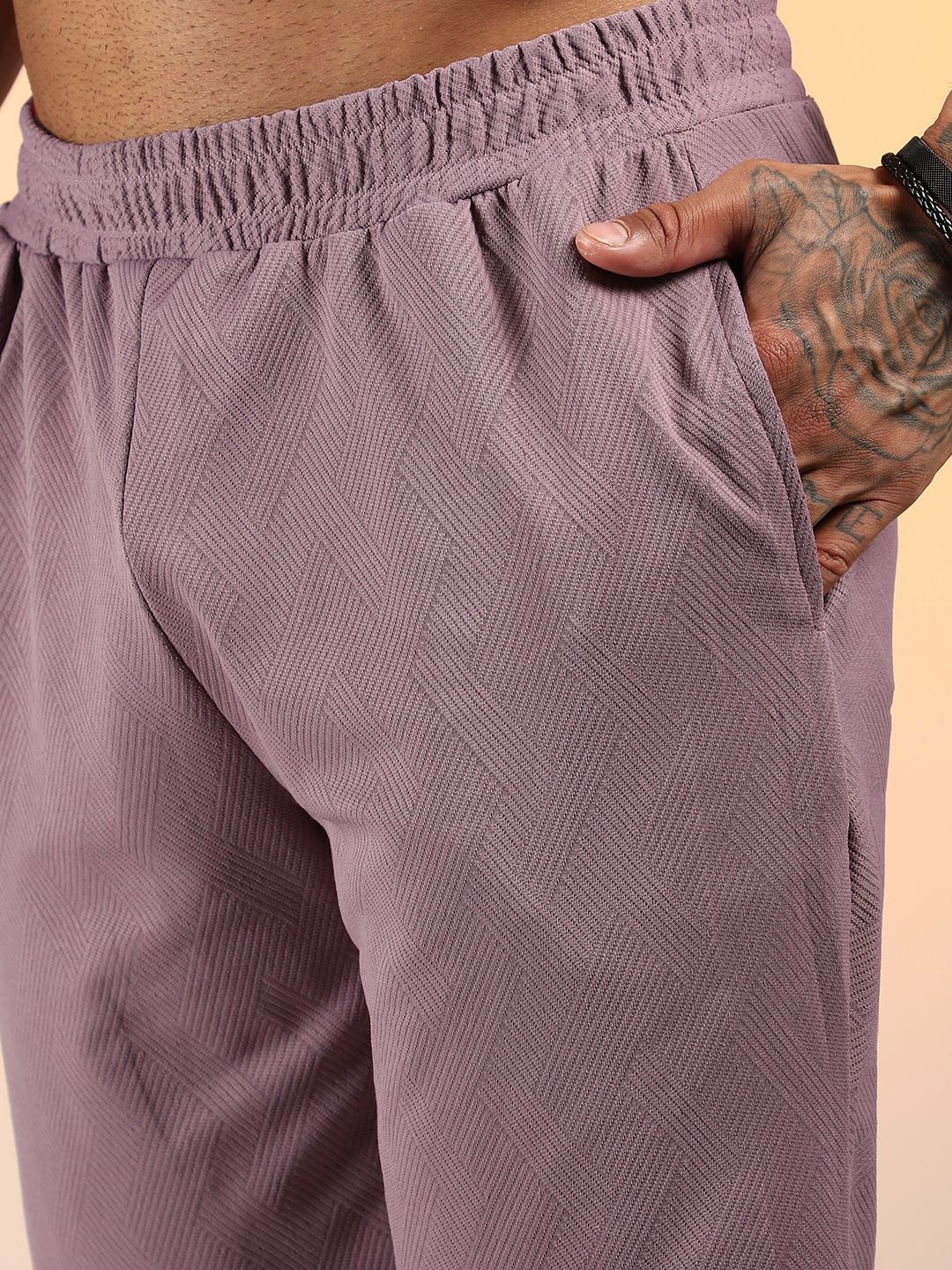 Campus Sutra Self Design Shirt with Shorts