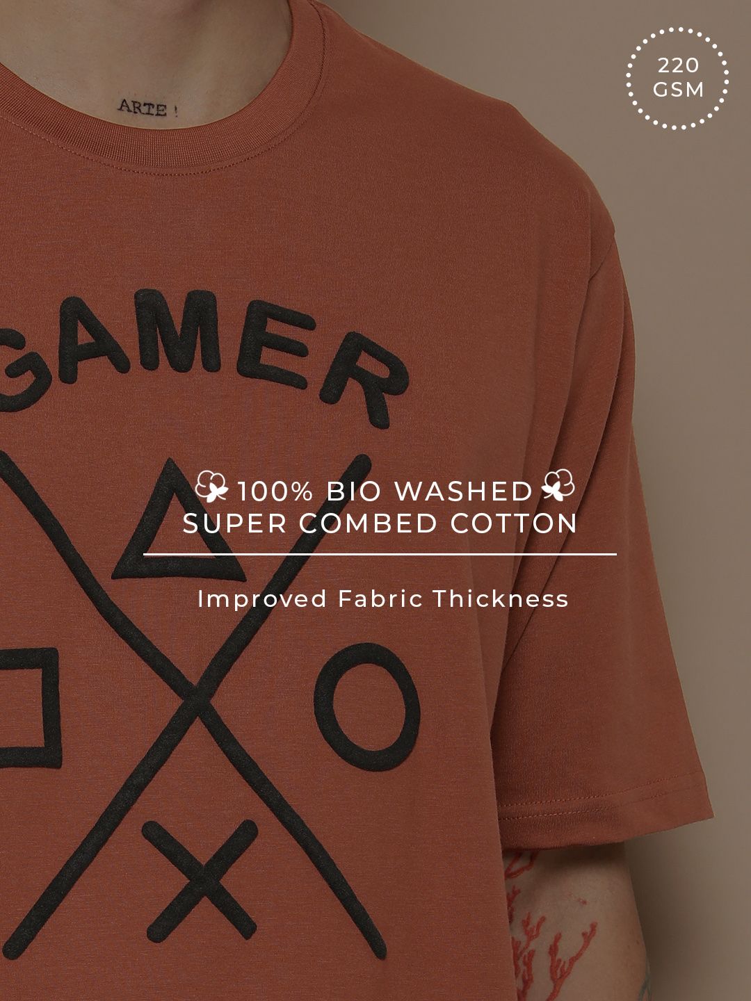 Difference of Opinion Men Graphic Printed Embossed Oversized T-shirt