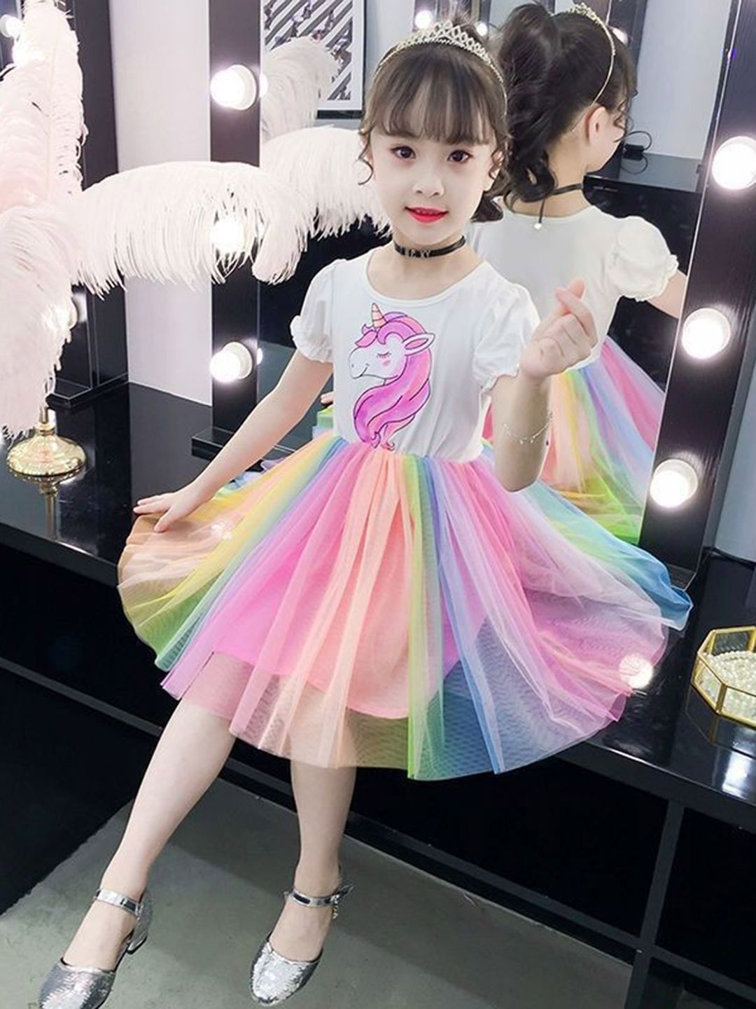 YK Floral Print A-Line Dress