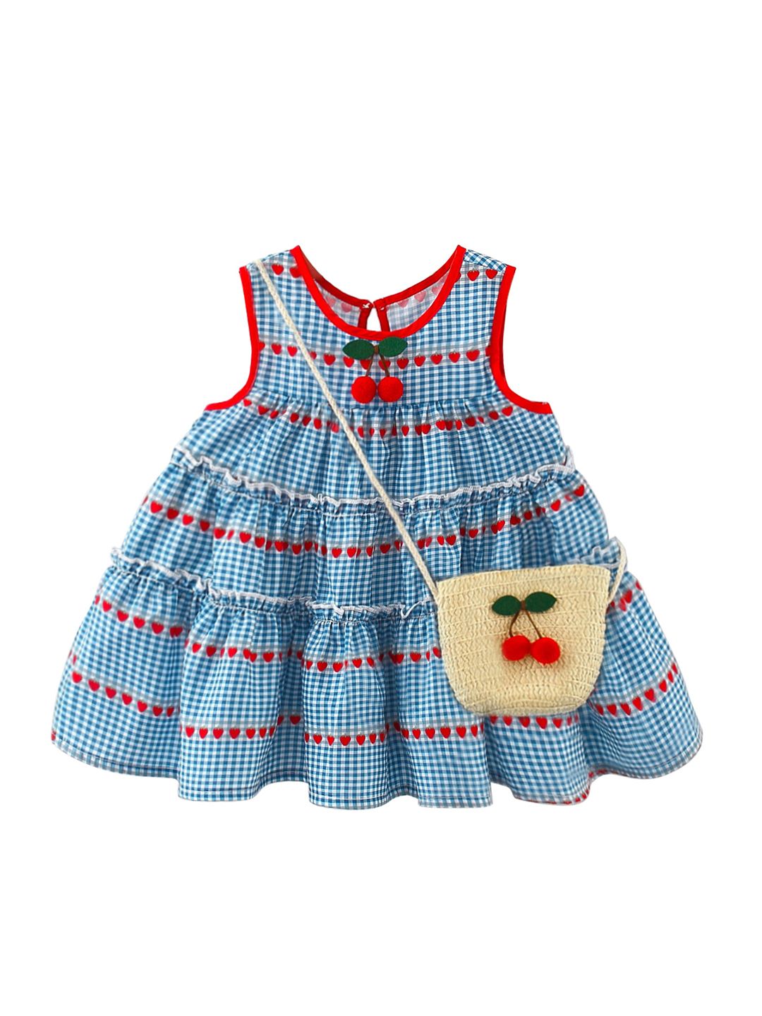 YK Checked Fit & Flare Dress