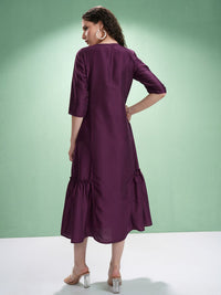 Vishudh Embroidered A-Line Midi Dress