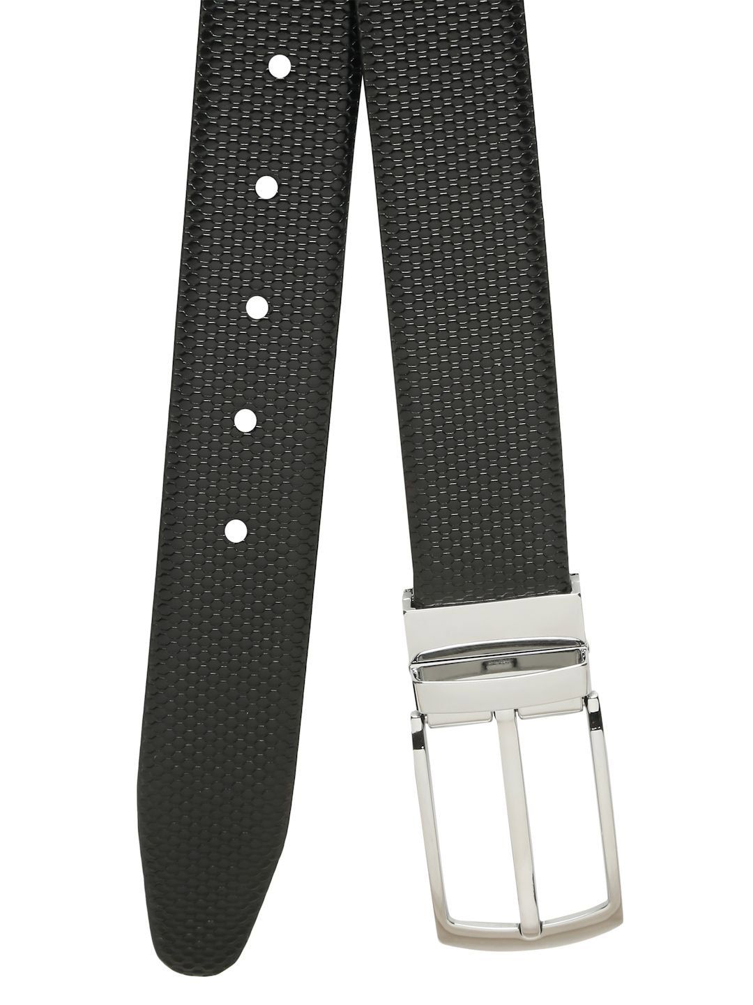 Teakwood Leathers Men Textured Leather Reversible Formal Belt