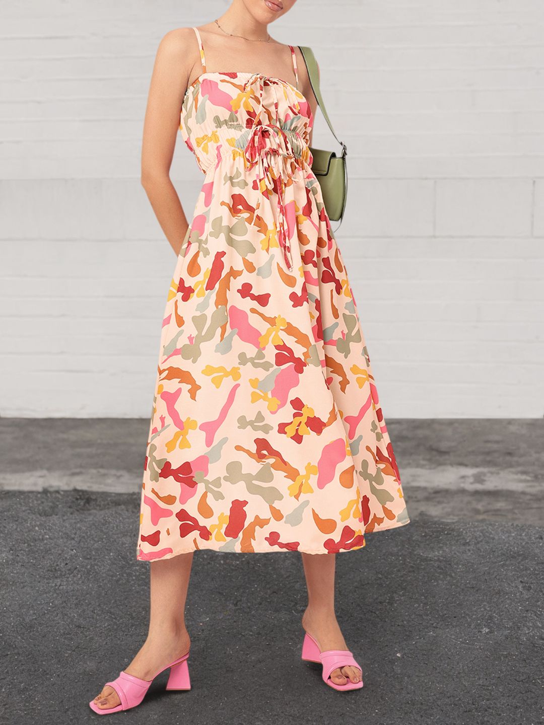 DressBerry Summer Bae Strappy Fit and Flare Maxi Dress