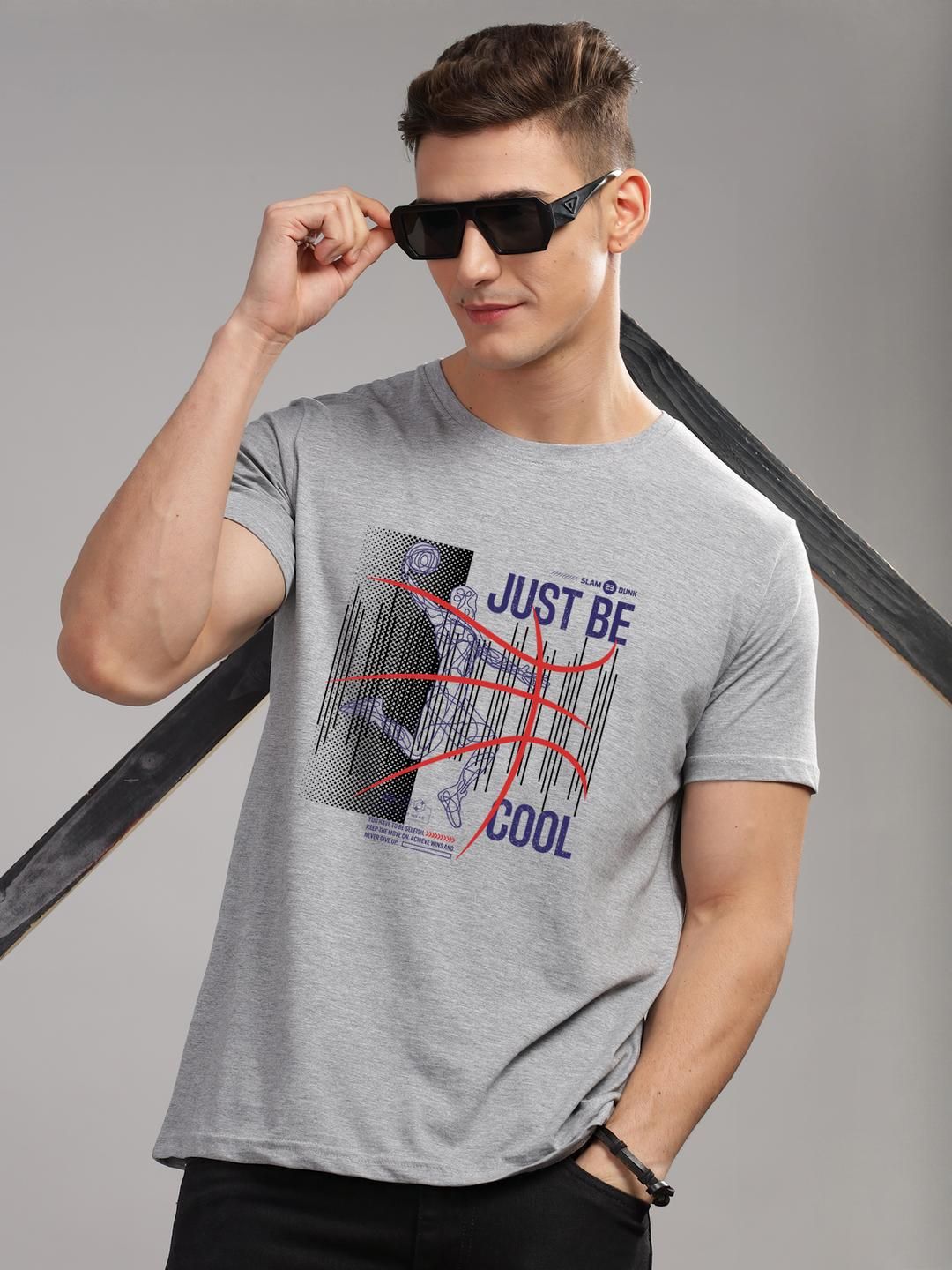 Tshirts ADRO Men Grey Melange