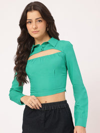DressBerry Bold Cut-Out Fitted Crop Top