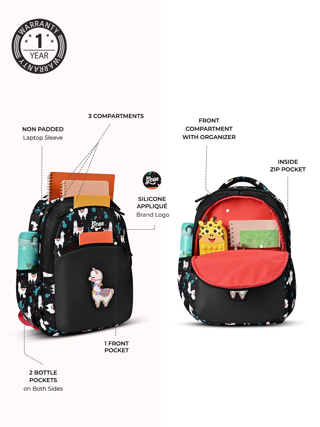 Gear Unisex Printed Backpack