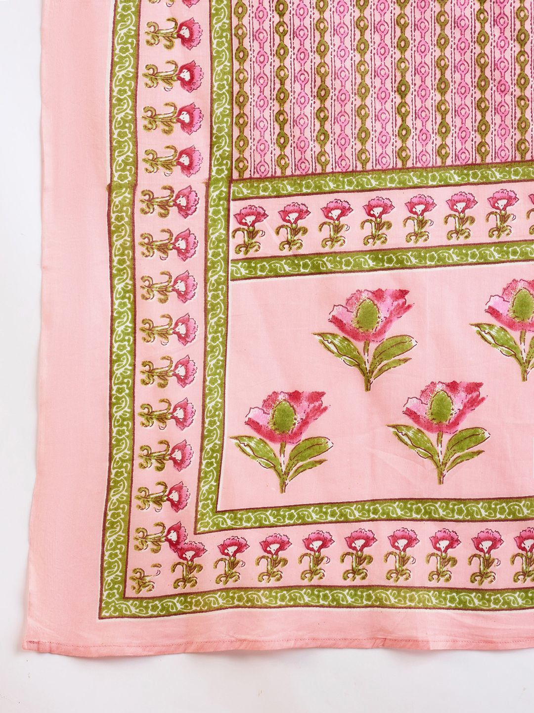 Indo Era Floral Printed Empire Pure Cotton A-Line Kurta With Trousers & Dupatta