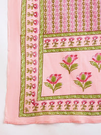 Indo Era Floral Printed Empire Pure Cotton A-Line Kurta With Trousers & Dupatta