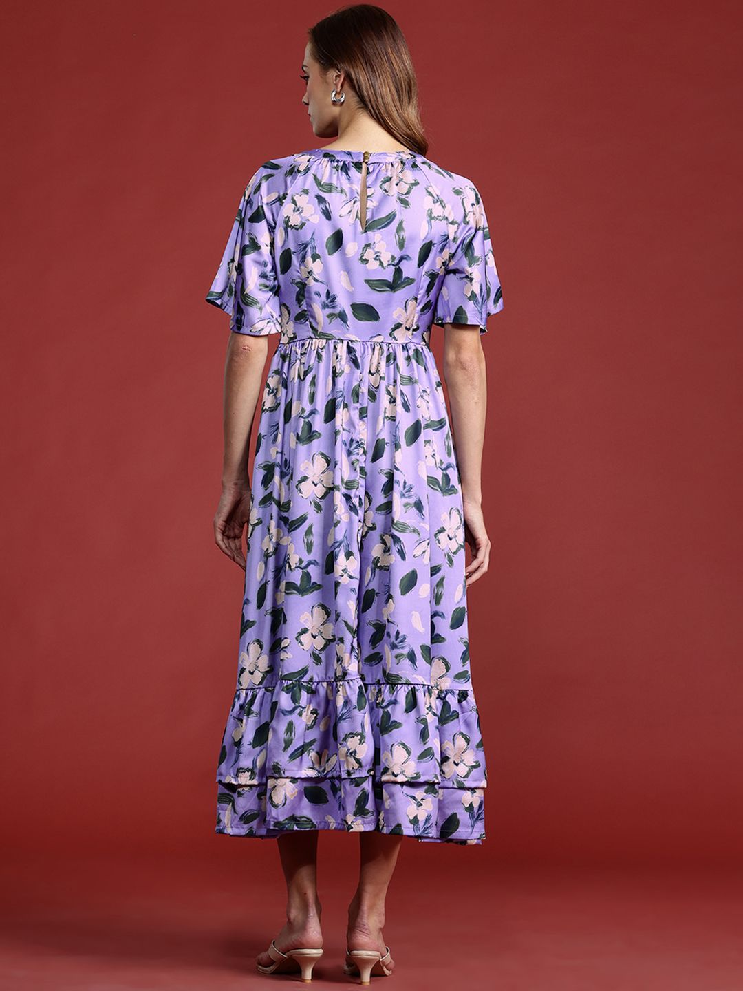 all about you Floral Print A-Line Midi Dress