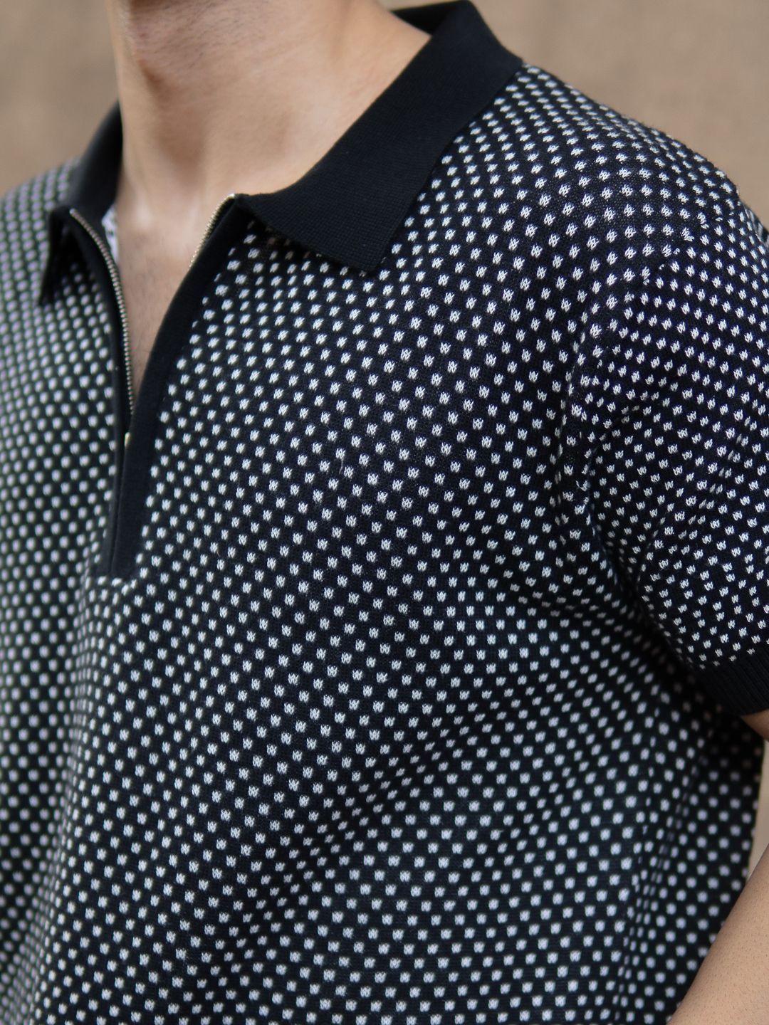 Powerlook Men Checked Polo Collar T-shirt